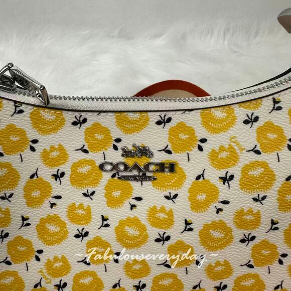 Coach Teri Shoulder/Crosssbody Bag W/ Floral Print CBI49 Chalk/Buttercup Multi - Picture 4 of 9